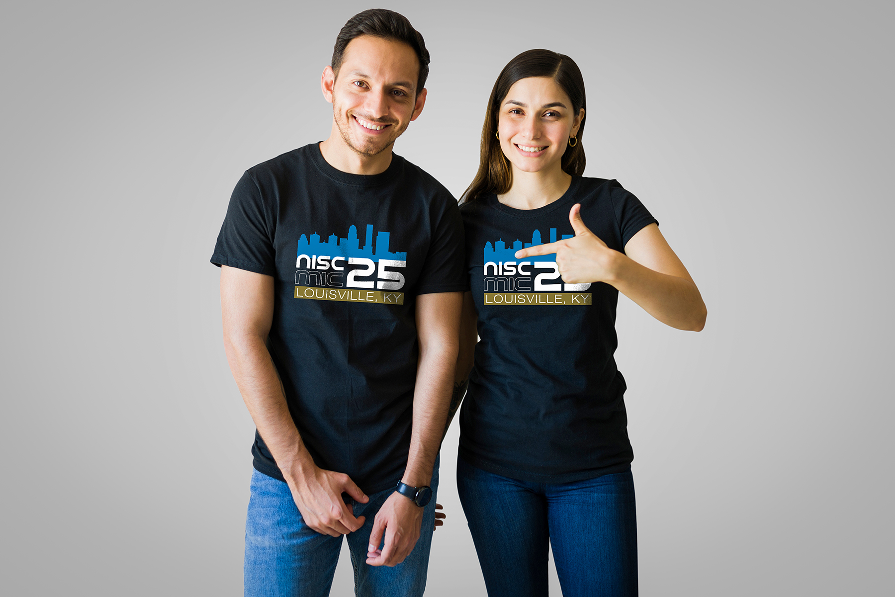 Boyfriend and girlfriend with fashion t-shirts